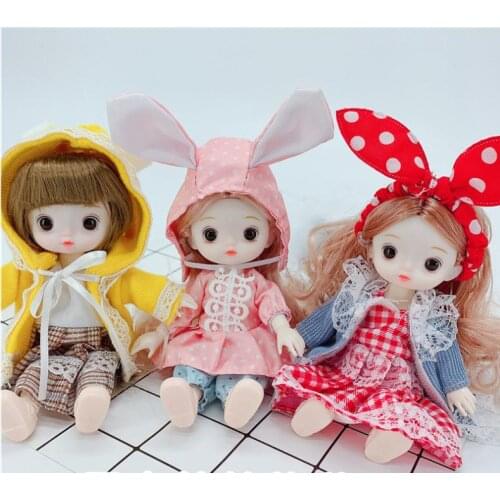 Kawaii Joints Girl Doll Toy Play House diy16cm Dress Up Accessories OB11 Doll Clothes Suit 1/8 Bjd Baby Clothes Dress Skirt