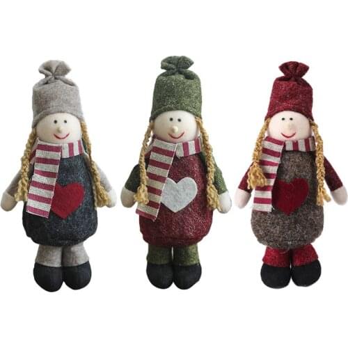 Cute Christmas Standing Girl Doll Toy Decoration Home Party Xmas Table Ornaments