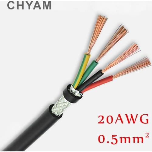 20AWG 0.5mm2 RVVP Multi-core Wire Shielded Cable 2/3/4/5/6/7/8/10/12/14/16/20/24 Anti-interference Control Line Signal Wiring