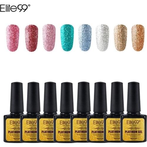 Elite99 UV Gel Nail Polish 8pcs Set All For Manicure Hybrid Rose Gold Glitter Vernis Base For Nails UV Soak Off Nail Art Laquer