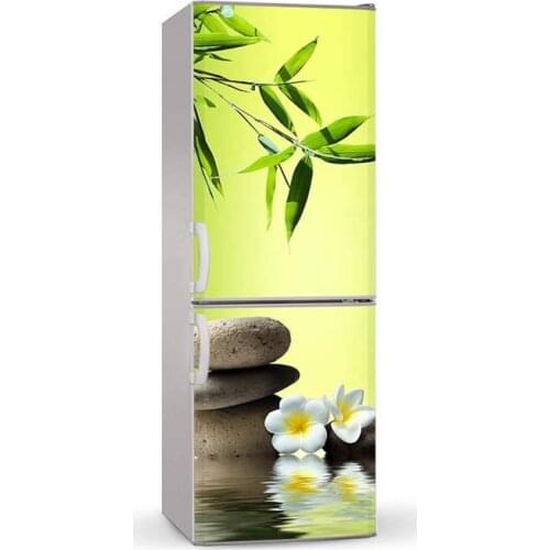 Fridge Sticker Zen Bamboo Stones Refrigerator Dishwasher Vinyl 3d Wall Stickers Wall Decal Kitchen Decoration Door Wrap