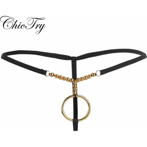 New Arrival Sexy Male Gay Men Lingerie O-rings and Beads G-string Things Bikini Underwear Panties for Nightwear or Self Pleasure