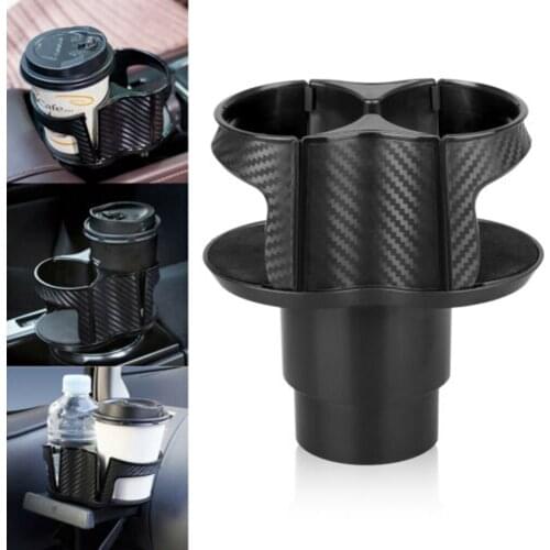 Portable Large Capacity Detachable Carbon Fibre Vehicle-Mounted Two-In-One Cup Holder With Anti-Slip Sponge Mat car accessories