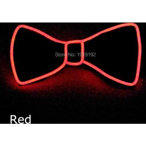 DC 3V Steady on EL Driver Flashing EL Wire Bow Tie 10 Colors Choose glowing Neon LED Light Bow Tie For Wedding Party Decoration