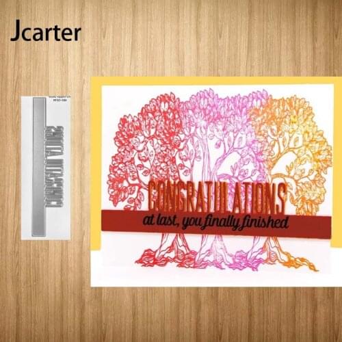 Congratulations Long Stripe Metal Cutting Dies Shape Scrapbooking Craft Die Cut Stencil Card Make Mould Sheet Decoration Design