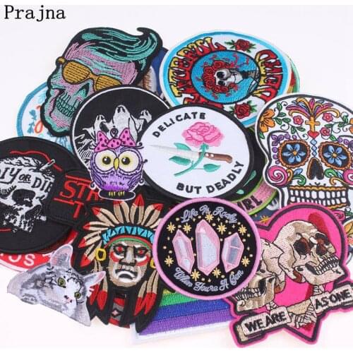 Prajna High Quality Random Sent Iron On Patches Hot Sale 10 PCS Embroidery Patches Applique Stickers On Clothes DIY Accessory