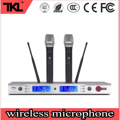 TKL professional UHF wireless microphone kv-82 dual channel handheld microphone family karaoke dynamic mic system