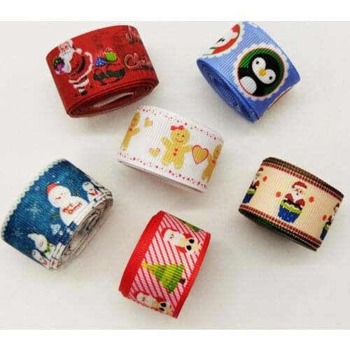 Q&n Mix Style 16 Yards 7/8" Bulk Ribbon Merry Christmas Printed Grosgrain Ribbon Holiday Party Decoration Sewing Craft Supplies