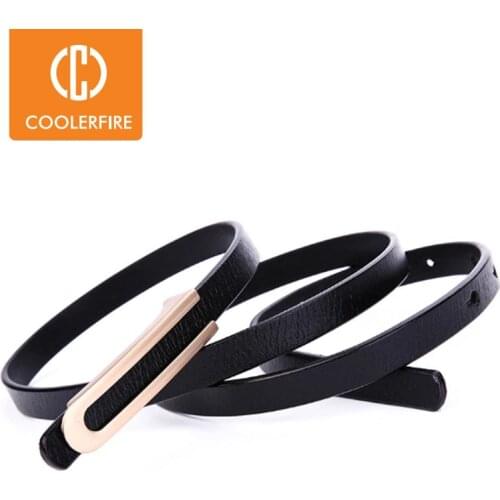 Fashion Belt Genuine Leather High Quality Thin Skinny Waist Women Belt Thin Belt Female Waist Belts for Women Dress Strap LB077