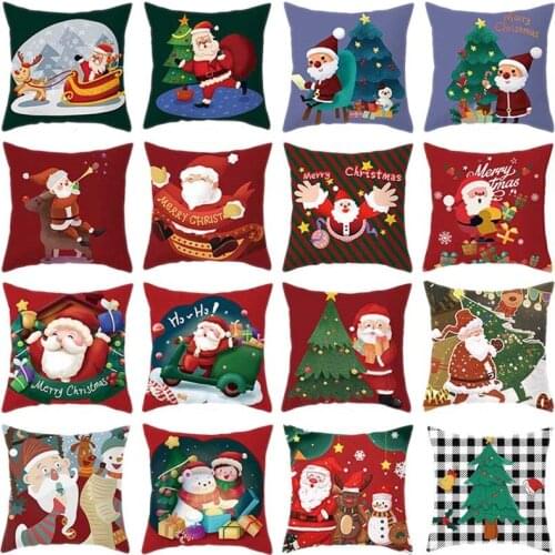 Christmas home cushion cover cute cartoon printing decoration pillowcase accessories