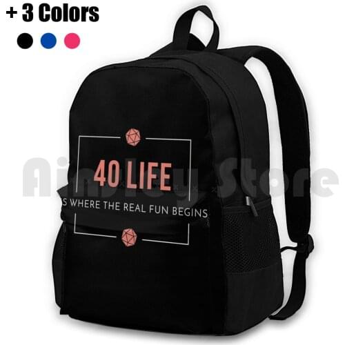 40 Life-Commander Outdoor Hiking Backpack Riding Climbing Sports Bag Magic Magic Archetype Funny Edh Commander 40 Life Forty