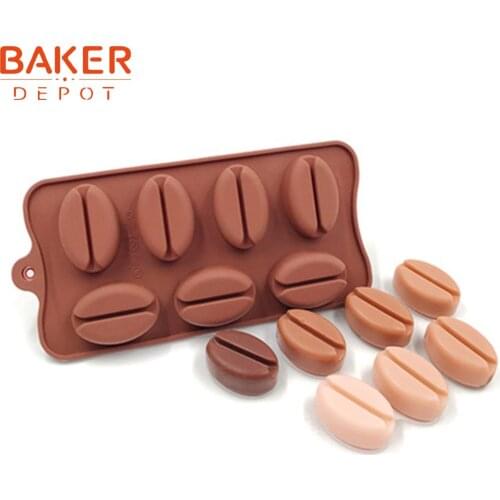 BAKER DEPOT Silicone mold for chocolate coffee bean silicone pastry baking mould lip jello candy soap mold ice cube biscuit form