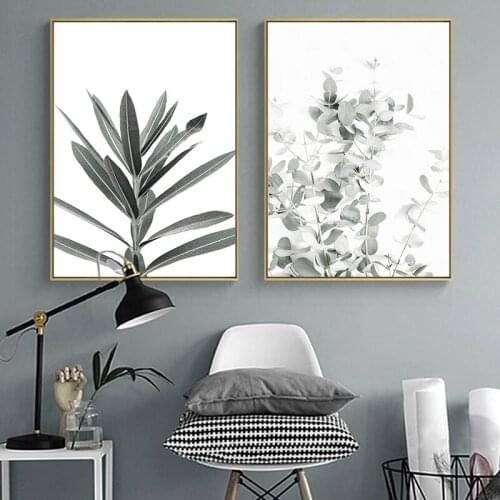 Nordic Style Farmhouse Lavender Eucalyptus Canvas Painting Posters Print Botanical Wall Art Pictures for Living Room Home Decor