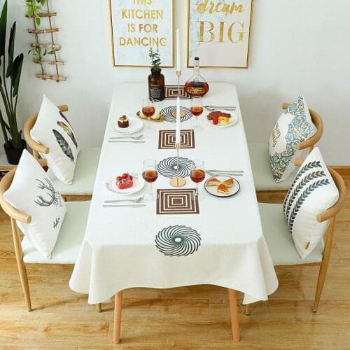 30Nordic Thick Cotton Linen Tablecloth Waterproof Oil-proof Coffee Table Tablecloths Table Cover Mat Home Decoration