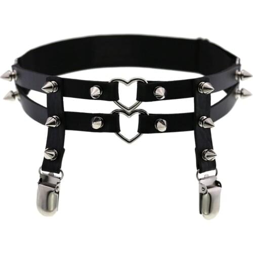 Spike Goth Garter Belts Heart Leg Harness Thigh Jewelry Girls Punk Sexy Gothic Cosplay Accessories