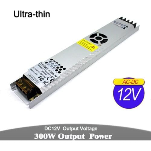 Ultrathin Power Supply 12V 24V 100W 120W 150W 200W 250W 300W 350W 400W Light Transformers AC to DC24V DC12v SMPS For Led Lamp