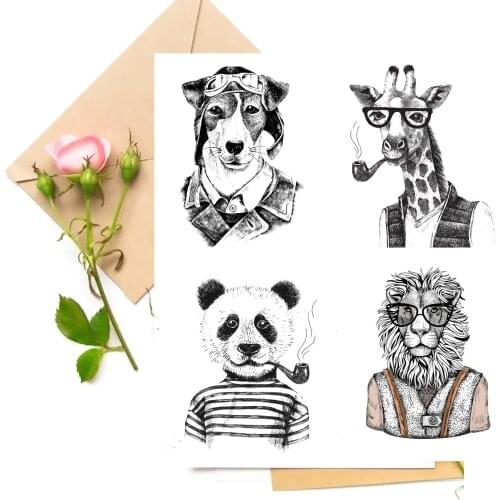 Smart Animals Transparent Clear Stamps For DIY Scrapbooking Card Making Stamps Fun Decoration Supplies