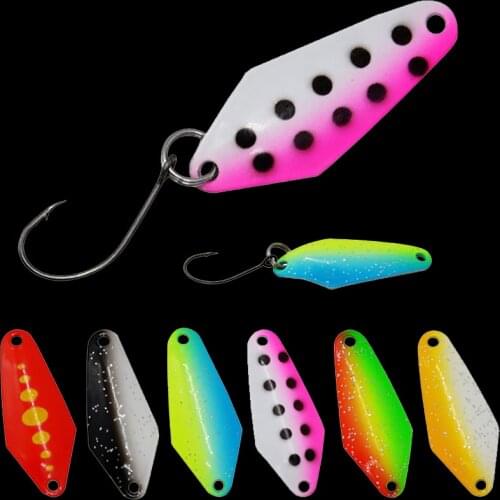 WALK FISH 6Pcs 32mm/2.3g Spoon Sequins Lure Fishing Lure Artificial Bait Metal Spinner Single Hook Hard Bait Trout Bass Pike