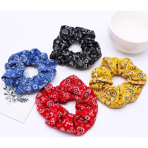 Fashion Cashew Hair Holder Flower Bandana Hot Elastic Scrunchies Women Hair Tie Ponytail