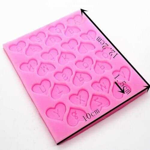 1 pcs love heart letter shape clay fondant cake mold chocolate mold P110