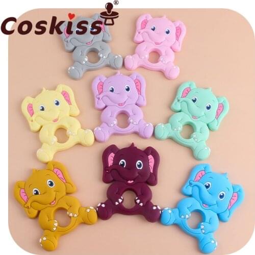 Coskiss BPA Free 1pcs New Elephant Silicone Baby Teether rodent Baby Teething Toys Chewable Animal Shape Nursing Gift