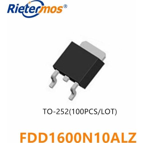 100PCS FDD1600N10ALZ 1600N10AL TO252 N-CHANNEL 100V HIGH QUELITY