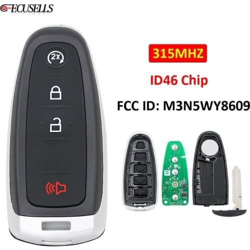 3+1/4 Button Remote Smart Prox Transmitter Car Key 315Mhz ID46 Chip M3N5WY8609 for Ford Explorer Edge Expedition Flex C-Max H75
