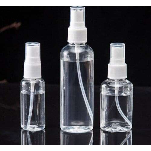 30/50/100ml Transparent Refillable Bottles Plastic Small Container Spray Bottle Travel Perfume Holder Makeup Atomizer Toxic Safe