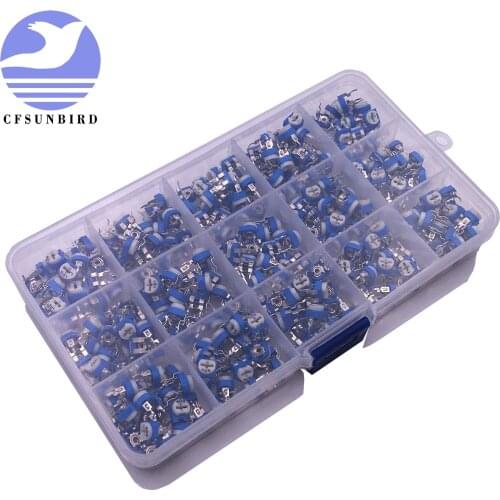 300pcs/set RM065 Trimming Potentiometer Variable Resistors Assorted Kit 15 Values Each 20pcs
