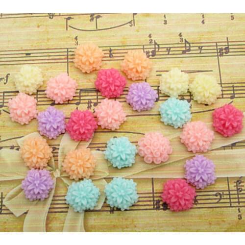 50Pcs Mixed Resin Flower Decoration Crafts Kawaii Bead Flatback Cabochon Fridge Magnet Scrapbook DIY Accessories Buttons