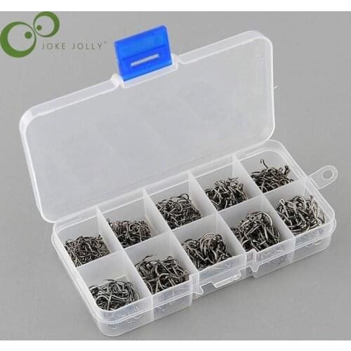 500pcs/box Mixed size #3~12 high carbon steel carp fishing hooks fishhooks with box Fishing Tackle Box Accessories GYH