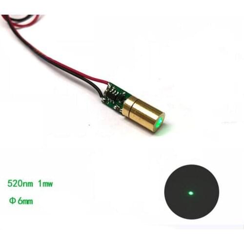 6mm 520nm 1mw Small Size Green Laser Module Point Laser Module Class II Safety Laser