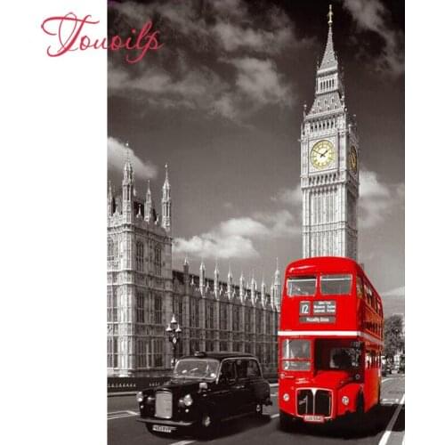 DIY Diamond Painting Red London Bus Decorative Picture of Rhinestone Mosaic Cross Stitch Diamond Pattern 5D Diamond Embroidery