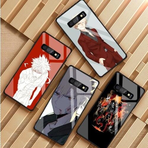 Anime Katsuki Bakugou Tempered Glass Phone Case For Samsung Galaxy S8 S9 S10 S20 PLUS J6 J8 2018 NOTE 8 9 10 Cover Shell