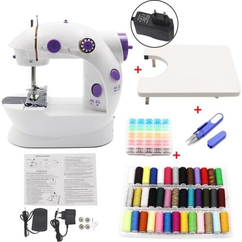 Mini Automatic Sewing Machine Dual Speed Double Thread Stitching Electric Pedal Sewing Machine Multi-Functional Sewing Tools