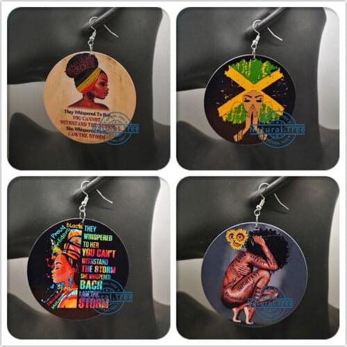 Free Shipping!Educated Black Women Wooden earrings