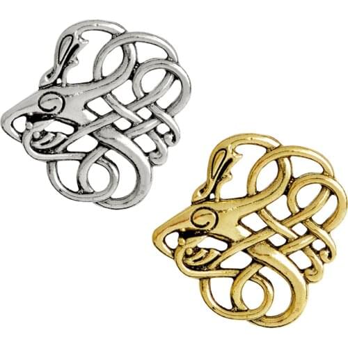 Viking Norway Pirate Norse Dragon Snake Retro Brooch Nordic Minimalist Warrior Amulet Badge Pin Medieval Pirate Jewelry Gifts