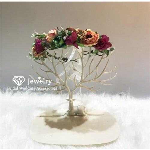 CC Crown Headband Hairbands Wedding Jewelry Engagement Hair Accessories for Women Bride Tiara Forest Style 100% Handmade KC82