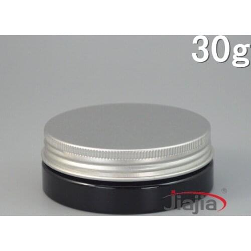 30 grams black PET Jar,30g cream jar with silver Aluminum Lid,Cream Container Cream PET Jar Cosmetic Packaging Plastic Jar