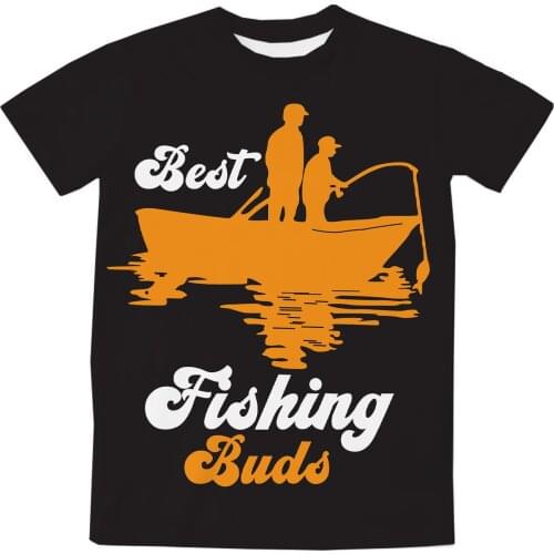 REAL American US SIZE Best Fishing Buds Sublimation Printing Plus Size 3XL 4XL 5XL 6XL Top T-Shirt