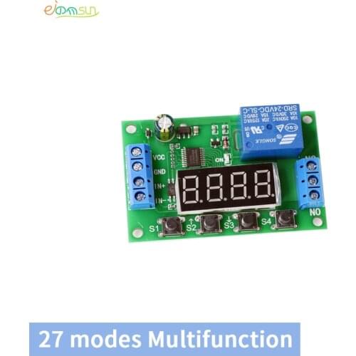 Smart Electronics Delay Relay Delay Turn On / Delay Turn off Switch Module with Timer DC5V12V24V Loop 27 modes Multifunction