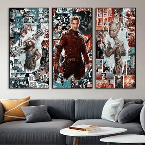 Marvel Avengers Graffiti Art Canvas Painting Watercolor Spiderman Prints and Posters Wall Art Picture for Living Room Home Decor