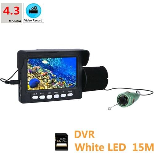 Aluminum alloy Underwater Fishing Video Camera Kit 6 PCS 1W White LED Lights with 4.3" Inch HD DVR Recorder Color Monitor
