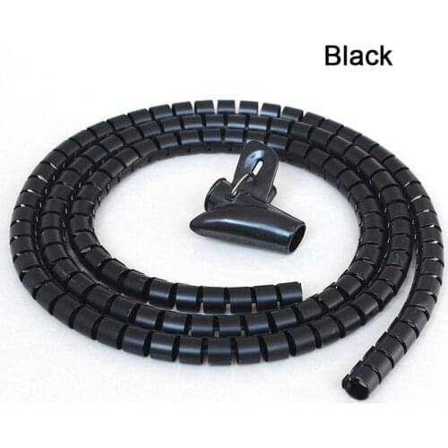 L1.5m D16/22/28mm Spiral Wire Organizer Wrap Tube Flexible Management Wire Storage for PC Computer Cord Protector Cable Winder