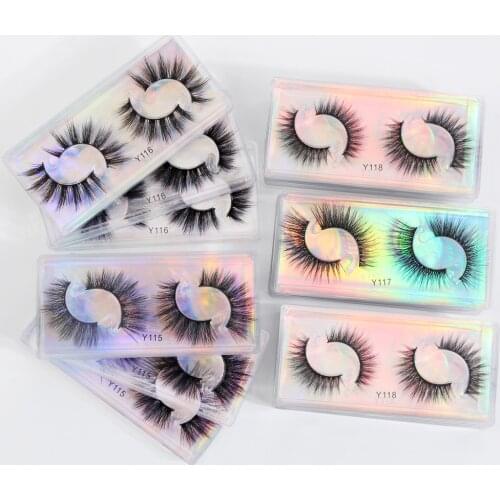MAANGE Wholesale 10/50/100Pairs Makeup Eyelashes 3D Mink Lashes Wispy Volume Natural long Cross False Reusable Eyelash In Bulk