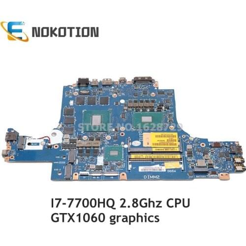 NOKOTION For Dell Alienware 13 R3 Laptop Motherboard 13.3 inch I7-7700HQ CPU GTX1060 CN-0GG6GW 0GG6GW GG6GW BAP00 LA-D581P