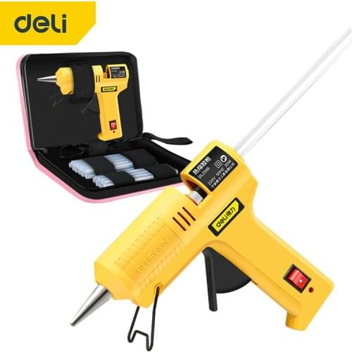 DELI Glue Gun Set 20W/40W/60W/80W Professional High Temp Hot Melt Glue Gun With Glue Stick 7mm 11mm Repair Tool Diy Tools