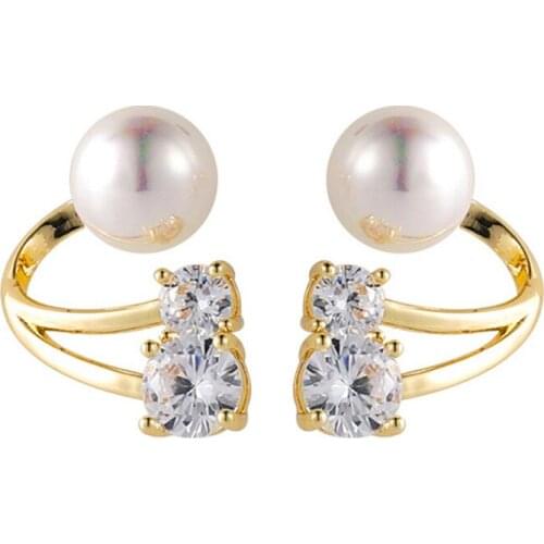 Irregular Acrylic Pearls Earrings for Women Fashion Double Use Stud Earring Personality Arc Female Drop Earrings Dangler Jewelry