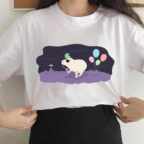 2019 New t shirt women kawaii animal printed fashion Short Sleeve t-shirt White Thin section hipster Tshirt female Tops clothing