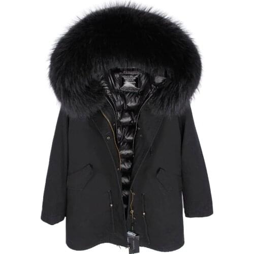 2020 winter new detachable down liner large fur collar fur down jacket female long section